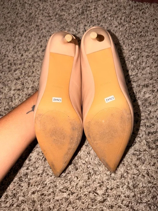 Nude Patent Pointed-Toe Pumps - Picture 4 of 5